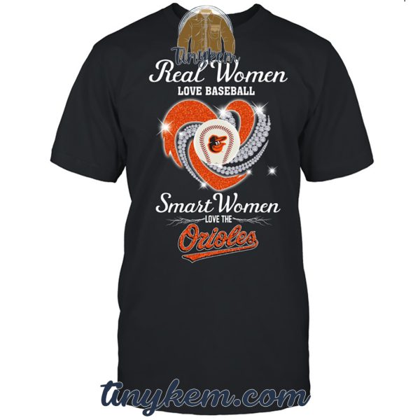 Real Women Love Baseball Smart Women Love The Orioles Tshirt