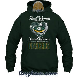 Real Women Love Football Smart Women Love Green Bay Packers Tshirt