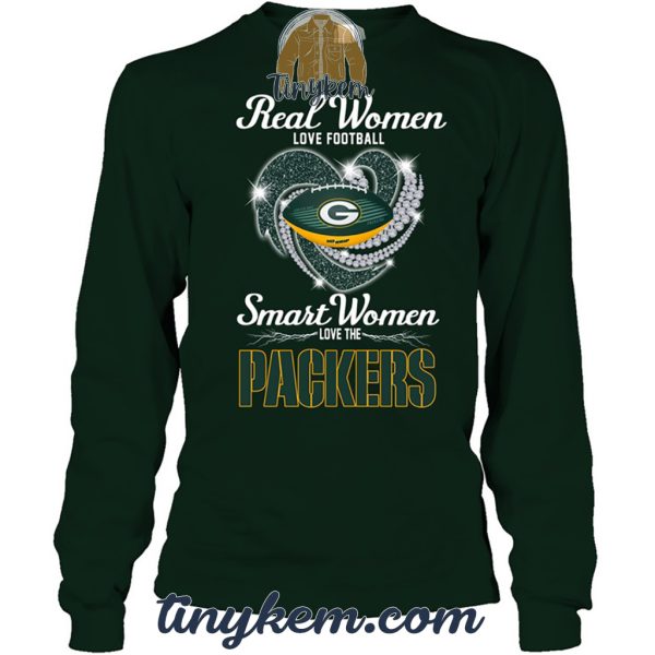 Real Women Love Football Smart Women Love Green Bay Packers Tshirt