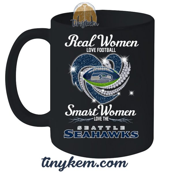 Real Women Love Football Smart Women Love Seattle Seahawks Tshirt