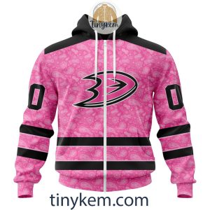 Anaheim Ducks Custom Pink Breast Cancer Awareness Hoodie