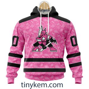 Arizona Coyotes Custom Pink Breast Cancer Awareness Hoodie