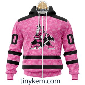 Arizona Coyotes Custom Pink Breast Cancer Awareness Hoodie2B2 RdC1r