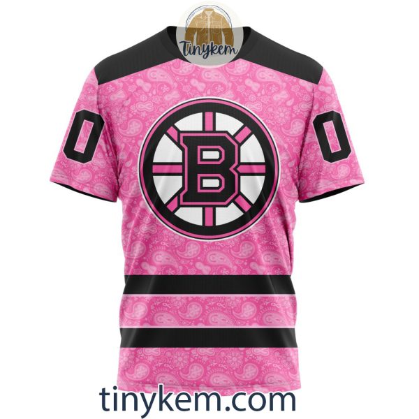 Boston Bruins Custom Pink Breast Cancer Awareness Hoodie