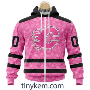 Calgary Flames Custom Pink Breast Cancer Awareness Hoodie2B2 nEKLa