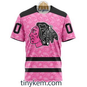 Chicago Blackhawks Custom Pink Breast Cancer Awareness Hoodie2B6 I68eA