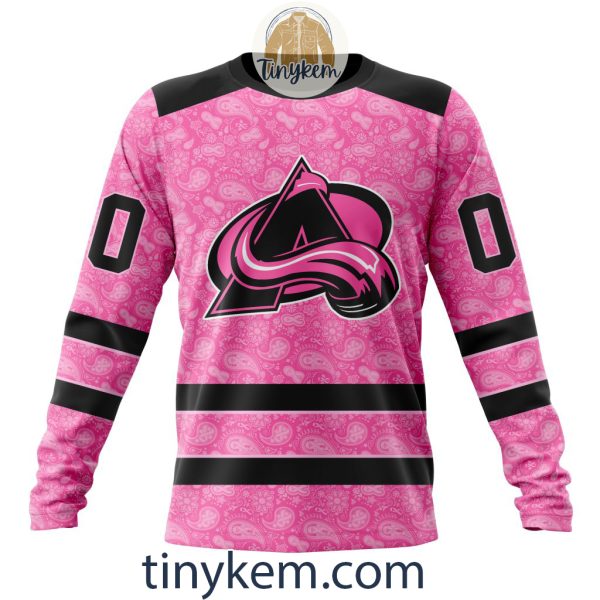 Colorado Avalanche Custom Pink Breast Cancer Awareness Hoodie