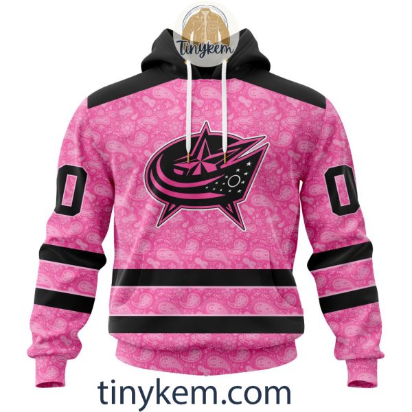 Columbus Blue Jackets Custom Pink Breast Cancer Awareness Hoodie