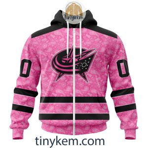 Columbus Blue Jackets Custom Pink Breast Cancer Awareness Hoodie