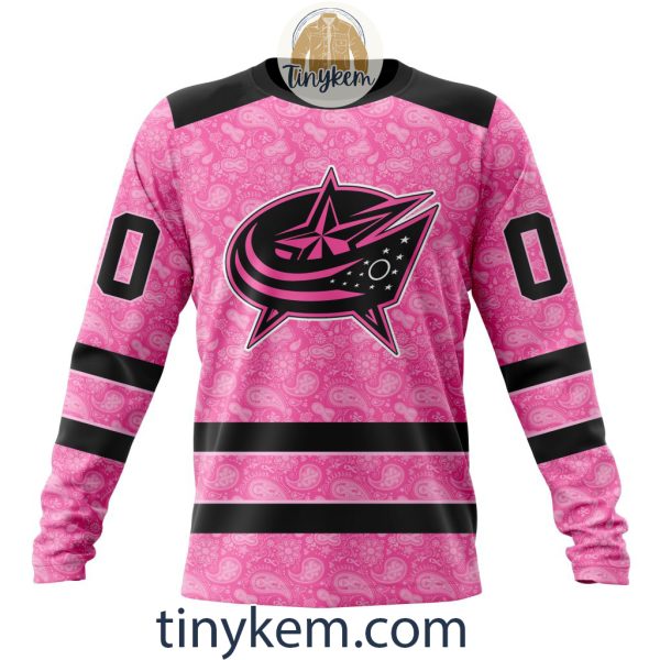 Columbus Blue Jackets Custom Pink Breast Cancer Awareness Hoodie