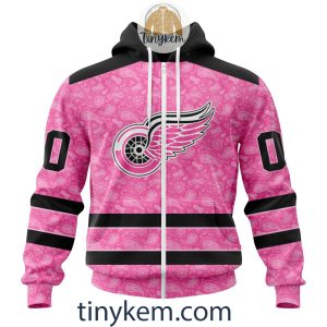 Detroit Red Wings Custom Pink Breast Cancer Awareness Hoodie
