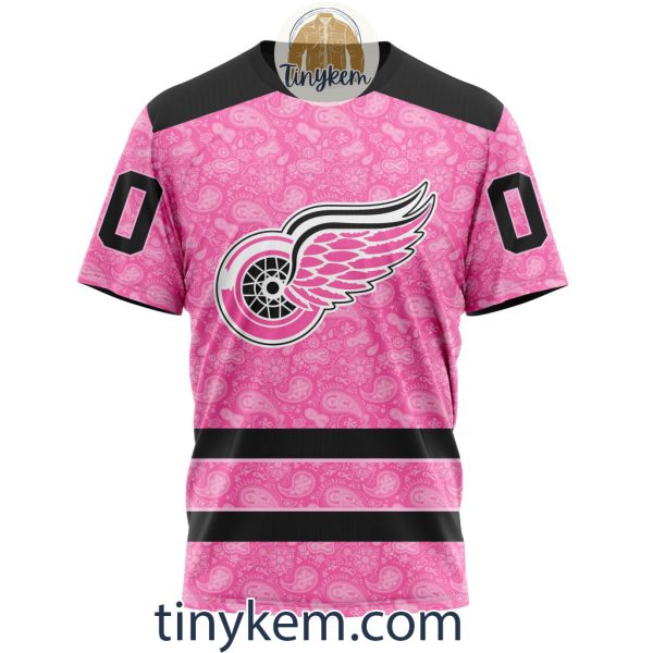 Detroit Red Wings Custom Pink Breast Cancer Awareness Hoodie