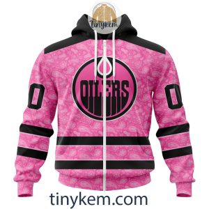 Edmonton Oilers Custom Pink Breast Cancer Awareness Hoodie2B2 GHg8V