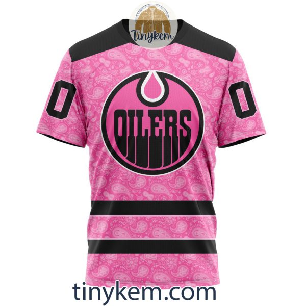 Edmonton Oilers Custom Pink Breast Cancer Awareness Hoodie