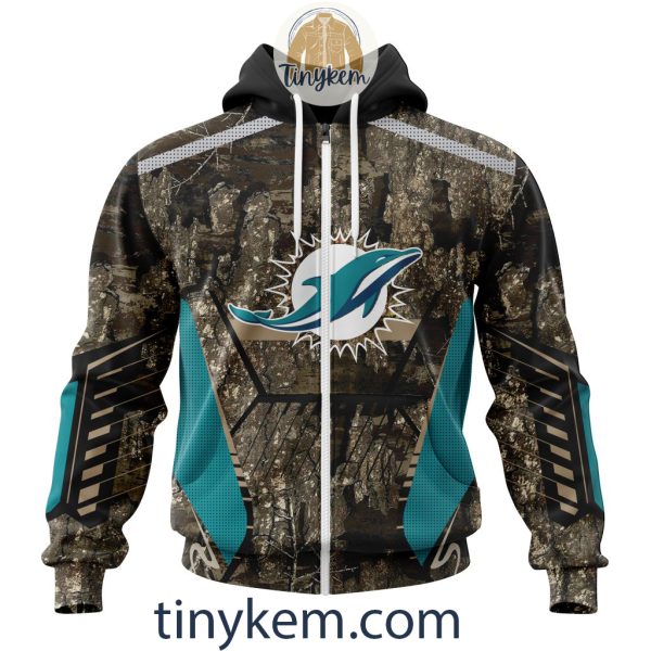 Miami Dolphins Custom Camo Realtree Hunting Hoodie