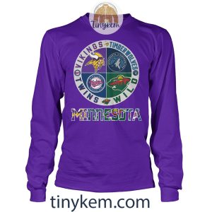 Minnesota Famous Sport Team Vikings Twins Wild Timberwolves Tshirt2B4 EMII7