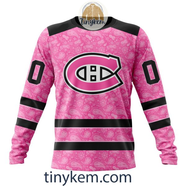 Montreal Canadiens Custom Pink Breast Cancer Awareness Hoodie