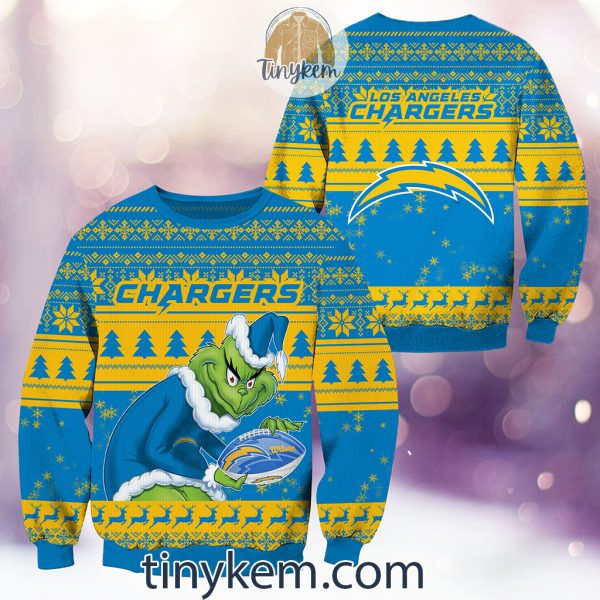 NFL Los Angeles Chargers Grinch Christmas Ugly Sweater