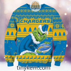 NFL Los Angeles Chargers Grinch Christmas Ugly Sweater2B2 uWtpt