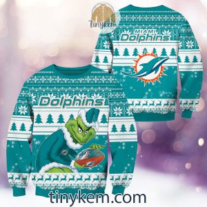 NFL Miami Dolphins Grinch Christmas Ugly Sweater