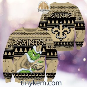 NFL New Orleans Saints Grinch Christmas Ugly Sweater