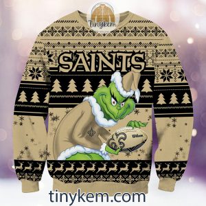 NFL New Orleans Saints Grinch Christmas Ugly Sweater2B2 T1YnX