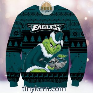 NFL Philadelphia Eagles Grinch Christmas Ugly Sweater2B2 JL5mX