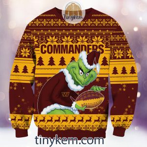 NFL Washington Commanders Grinch Christmas Ugly Sweater2B2 NWyeG