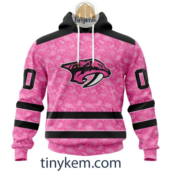 Nashville Predators Custom Pink Breast Cancer Awareness Hoodie