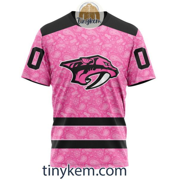Nashville Predators Custom Pink Breast Cancer Awareness Hoodie