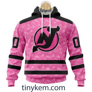 New Jersey Devils Custom Pink Breast Cancer Awareness Hoodie