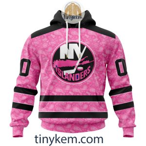 New York Islanders Custom Pink Breast Cancer Awareness Hoodie