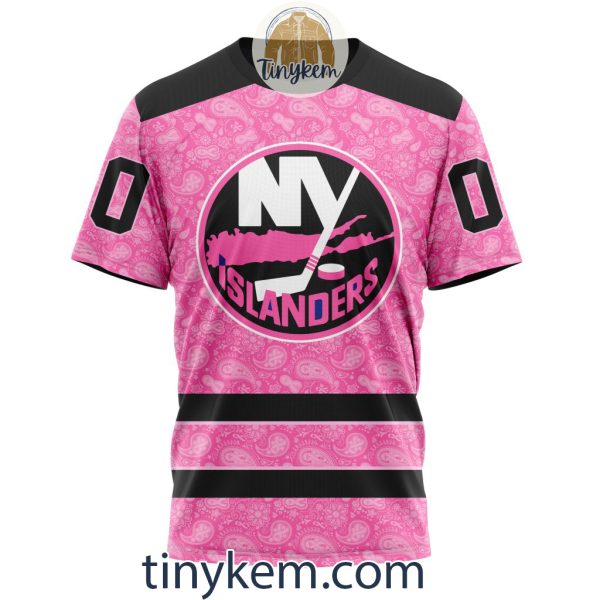 New York Islanders Custom Pink Breast Cancer Awareness Hoodie