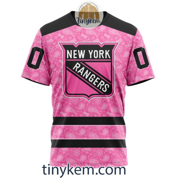 New York Rangers Custom Pink Breast Cancer Awareness Hoodie