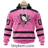 Pittsburgh Penguins Custom Pink Breast Cancer Awareness Hoodie