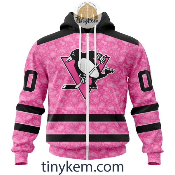Pittsburgh Penguins Custom Pink Breast Cancer Awareness Hoodie