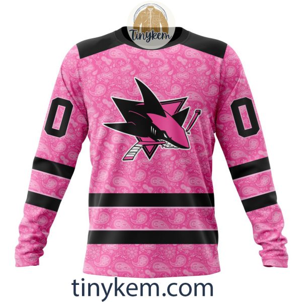San Jose Sharks Custom Pink Breast Cancer Awareness Hoodie