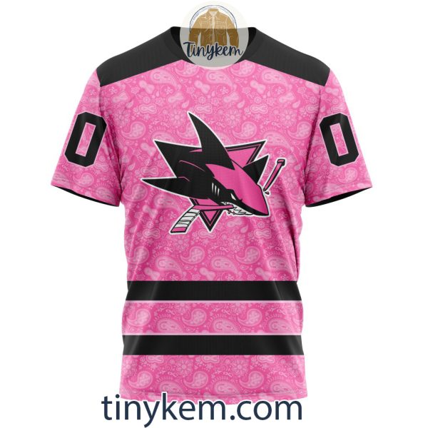 San Jose Sharks Custom Pink Breast Cancer Awareness Hoodie