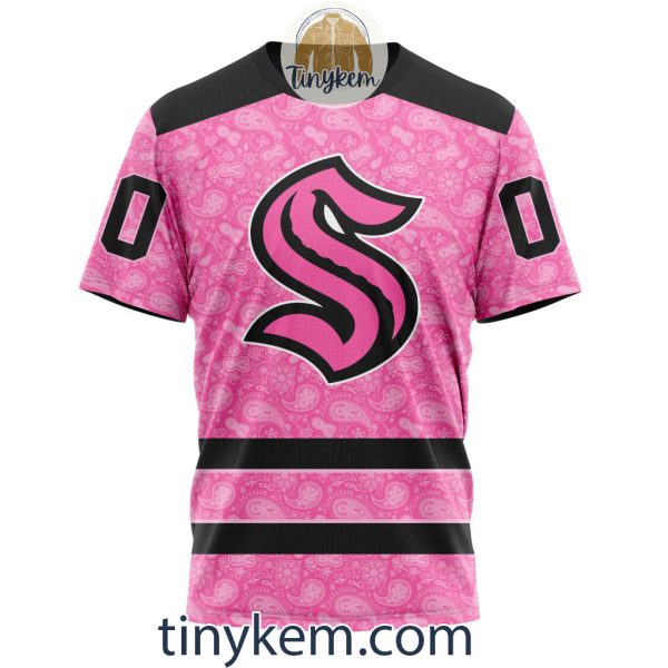 Seattle Kraken Custom Pink Breast Cancer Awareness Hoodie