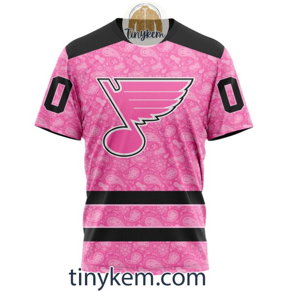 St. Louis Blues Custom Pink Breast Cancer Awareness Hoodie