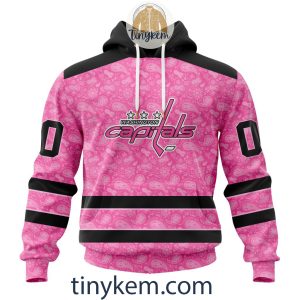 Washington Capitals Custom Pink Breast Cancer Awareness Hoodie