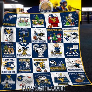 West Virginia Mountaineers football And Snoopy Quilt Blanket2B2 xXktp