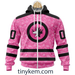 Winnipeg Jets Custom Pink Breast Cancer Awareness Hoodie