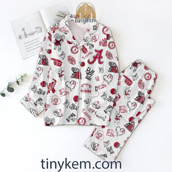 Alabama Crimson Tide football Icons Pattern Pajamas Set