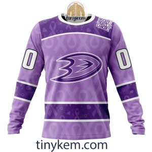 Anaheim Ducks Purple Lavender Hockey Fight Cancer Personalized Hoodie2C Tshirt2B4 1301n