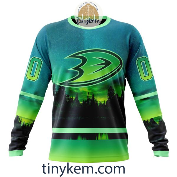 Anaheim Ducks With Special Northern Light Design 3D Hoodie, Tshirt