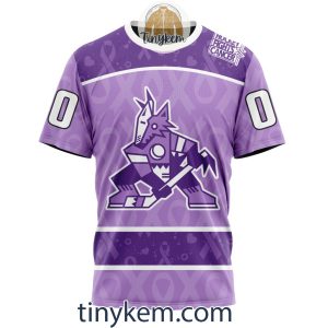 Arizona Coyotes Purple Lavender Hockey Fight Cancer Personalized Hoodie2C Tshirt2B6 DMxHz