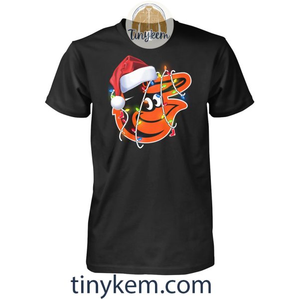 Baltimore Orioles Logo With Christmas Light Unisex Tshirt