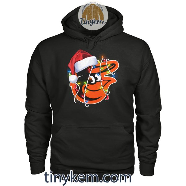 Baltimore Orioles Logo With Christmas Light Unisex Tshirt