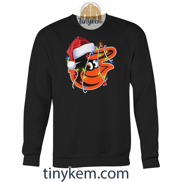 Baltimore Orioles Logo With Christmas Light Unisex Tshirt